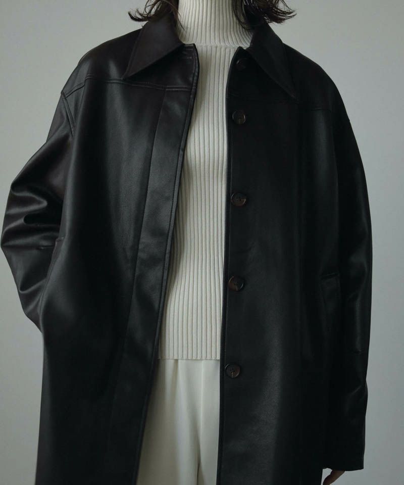 ジャケット・アウター Ecoleather Jacket / BLACK Ecoleather Over Jacket（テーラードジャケット）｜anuke