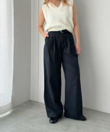 El marベルト付きタックトラウザーズ | CANAL JEAN(キャナル El marベルト付きタックトラウザーズ | CANAL JEAN(キャナル