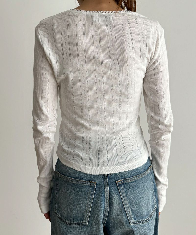 El marアイレットピコレースロングTシャツ | CANAL JEAN