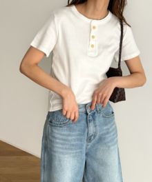 tシャツ HARING　ヴィンテージコットンヘンリーロングTシャツ レディース HARING ヴィンテージコットンヘンリーロングTシャツ（Tシャツ
