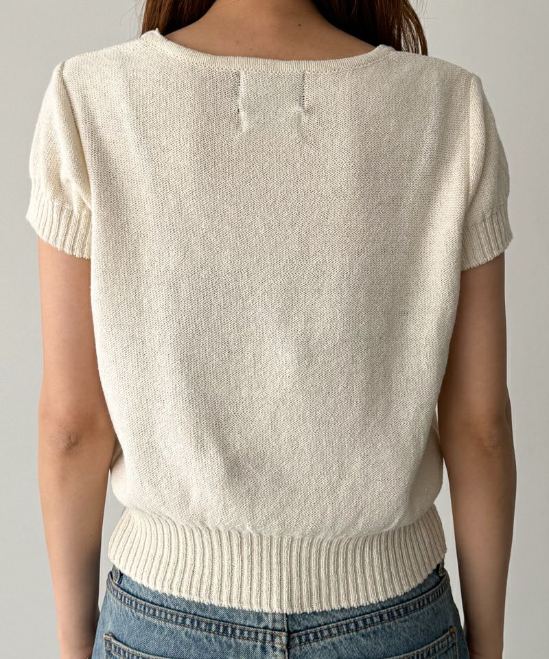 タイムセール30%OFF】SIGNATUREフロントギャザー半袖ニット