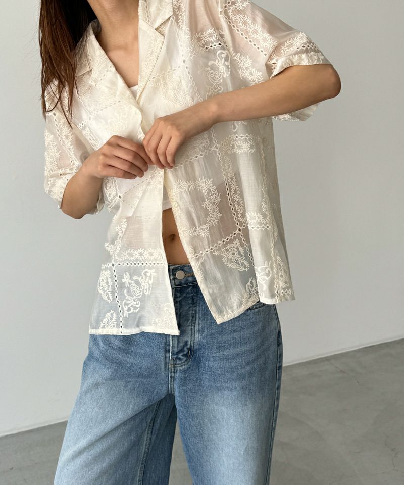 CANAL JEAN El mar　エンブロイダリーレースシャツ El marエンブロイダリーレースシャツ | CANAL JEAN（キャナル