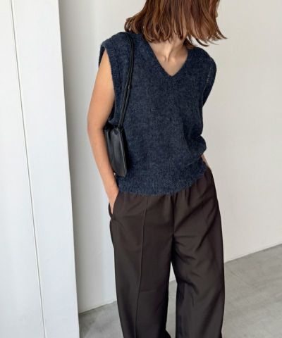 今季完売CANAL JEAN ダークブラウン ワイドパンツ ベルト付き ツータックワイドストレートパンツ（その他パンツ）｜CANAL JEAN