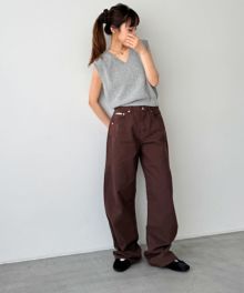 【タグ付き】CANAL JEAN sommer ダブルウエストイージーパンツ SEQUENZ（シークエンズ）】sqnz washed curve denim pants
