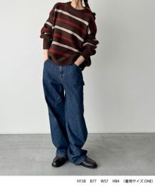 CANAL JEAN El mar ポロ襟ボーダーニット グレー キャナルジーン CANAL JEAN El mar ポロ襟ボーダーニット