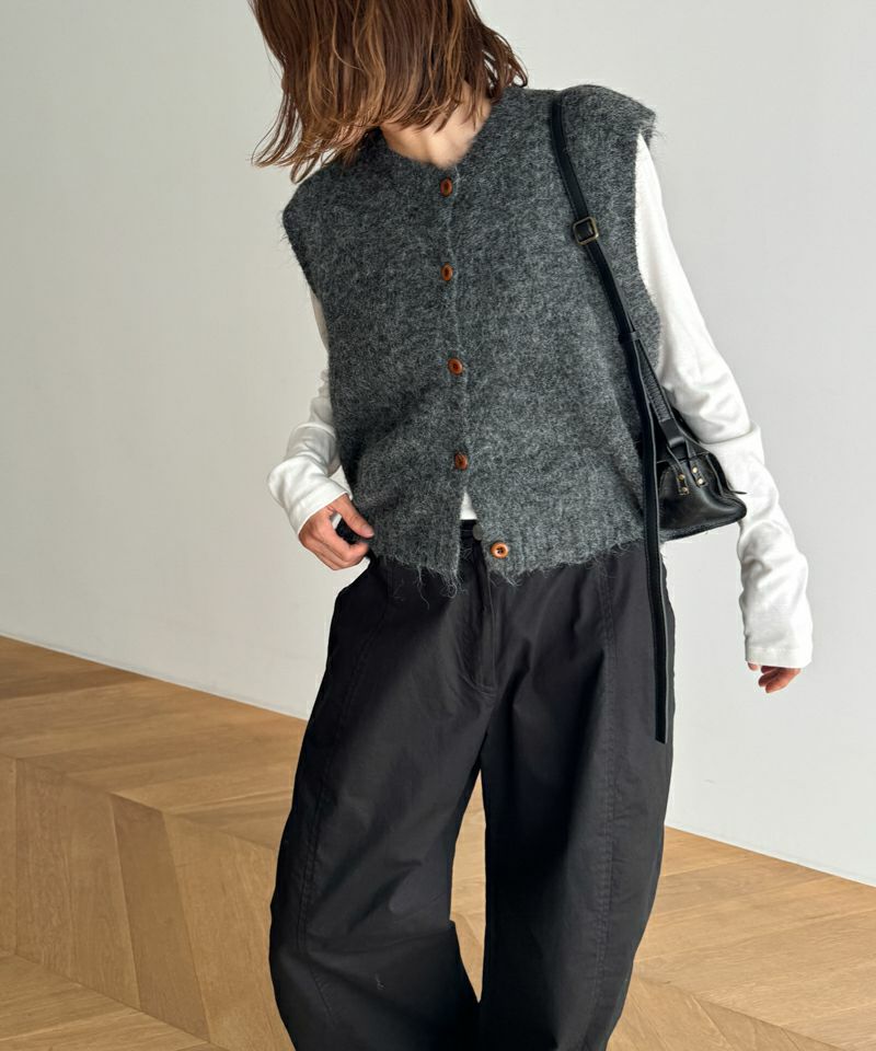 CANAL JEAN MA-1ベスト キャナルジーン CANAL JEAN SLEEK カシミヤ混Vニットベスト