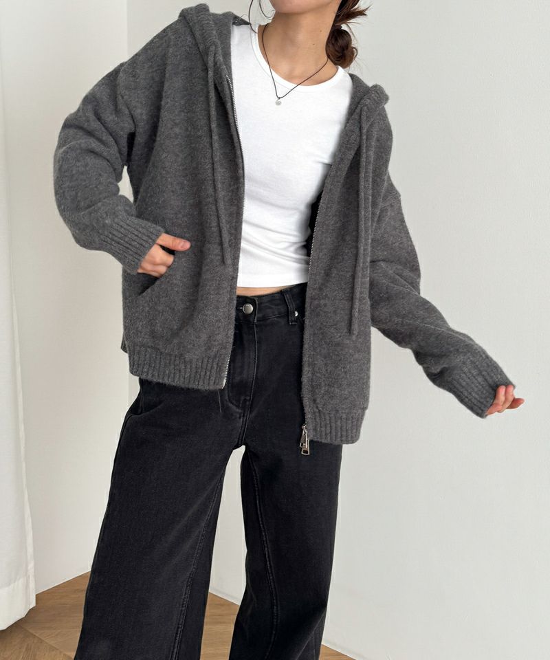 CANAL JEAN ソフトニットラグランZIPパーカー CANAL JEAN｜El mar(エルマール) ソフトニットラグランZIP