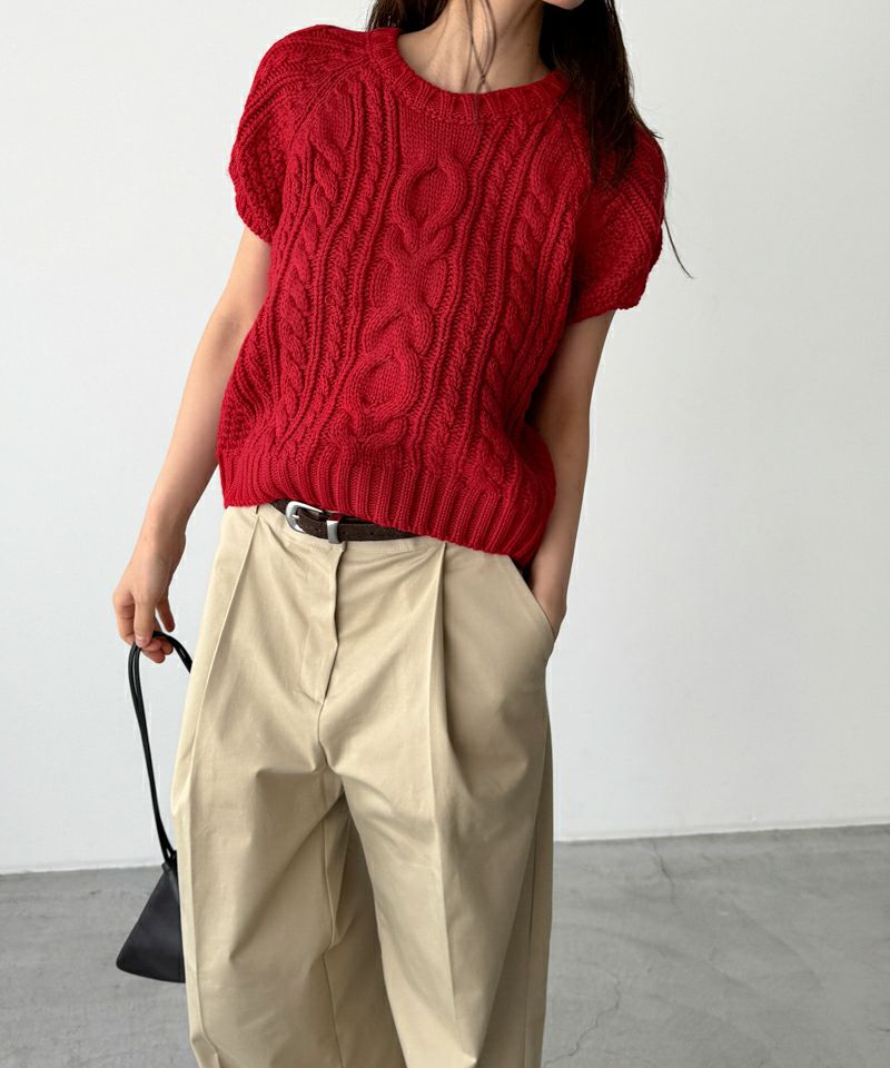 タイムセール43%OFF】El mar半袖ケーブルニット | CANAL JEAN