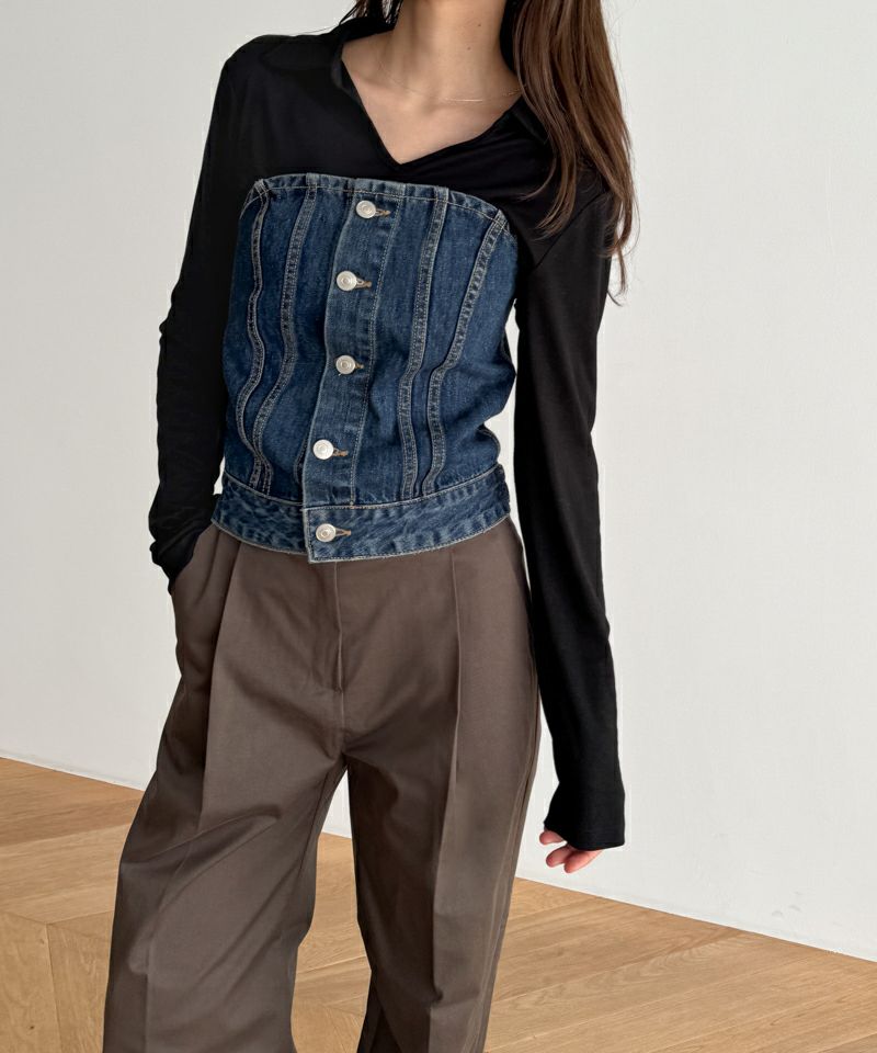 GABRIELA COLL GARMENTS デニムスナップトップ ビスチェ s13-226-1100-11.jpg