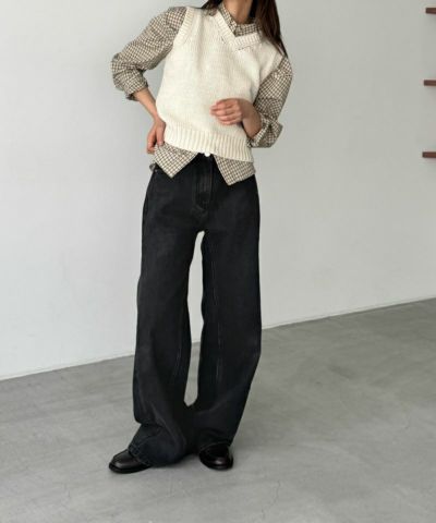 arc×CANAL JEAN デニムタックパンツ CANAL JEAN（キャナルジーン）の「arc デニムタックパンツ