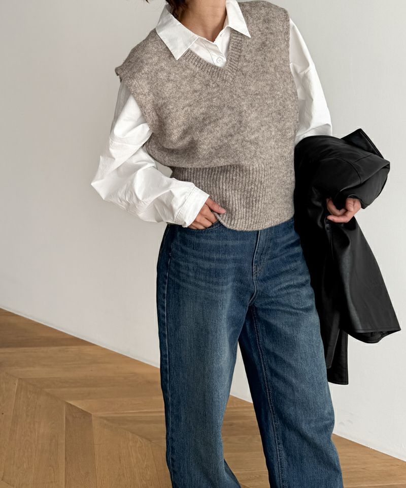 タイムセール10%OFF】El marウール混Vネックニットベスト | CANAL JEAN