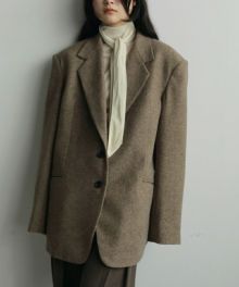 セットアップ対応】anukeHerringbone Wool Jacket ヘリンボーンウール