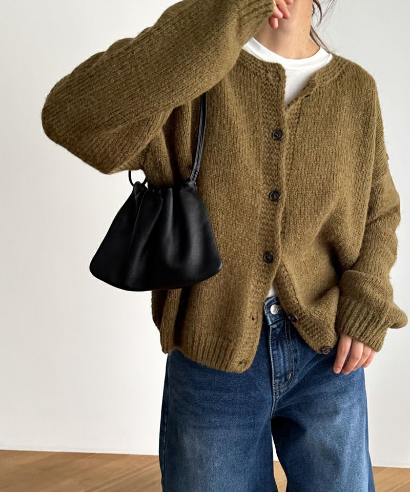 El marアルパカ混クルーネックカーディガン | CANAL JEAN（キャナル