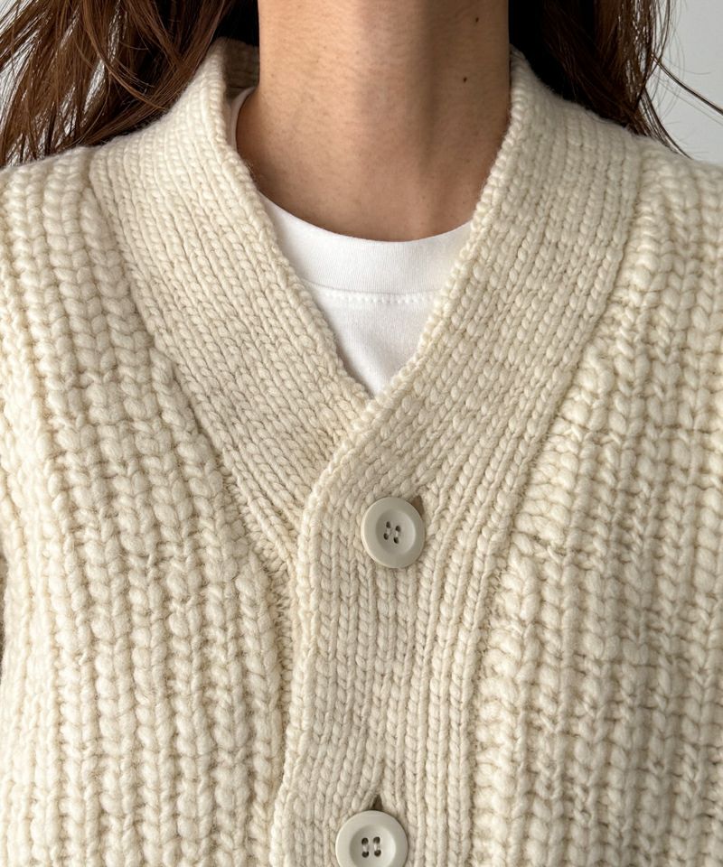 タイムセール50%OFF】El marスラブリブニットカーディガン | CANAL