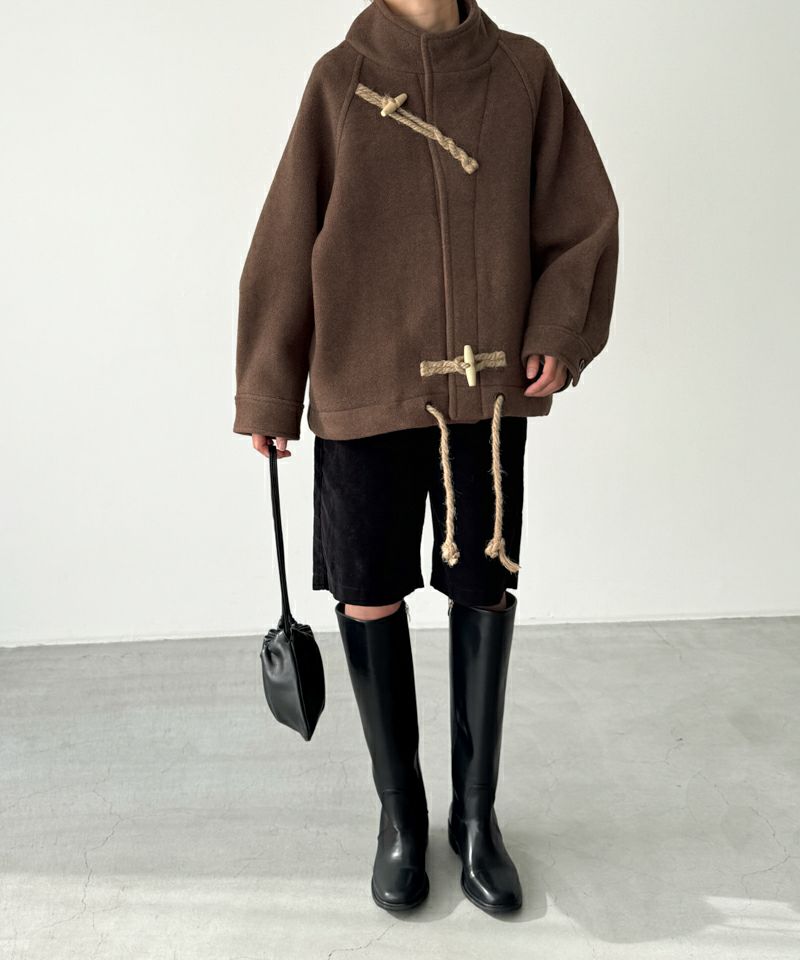 El mar / ウールスタンドカラーダッフルジャケット タイムセール35%OFF】El marウールスタンドカラーダッフルジャケット