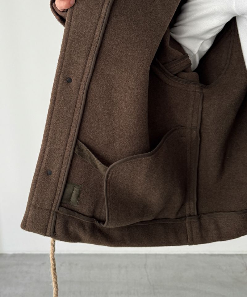 タイムセール35%OFF】El marウールスタンドカラーダッフルジャケット