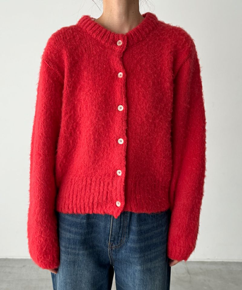 El marアルパカ混ヘアリークルーカーディガン | CANAL JEAN（キャナル