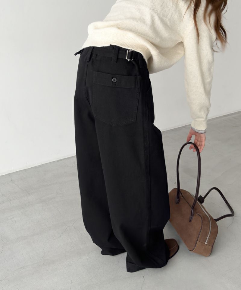 choice_cnlSEIRTANDコットンサイドベルトストレートパンツ | CANAL