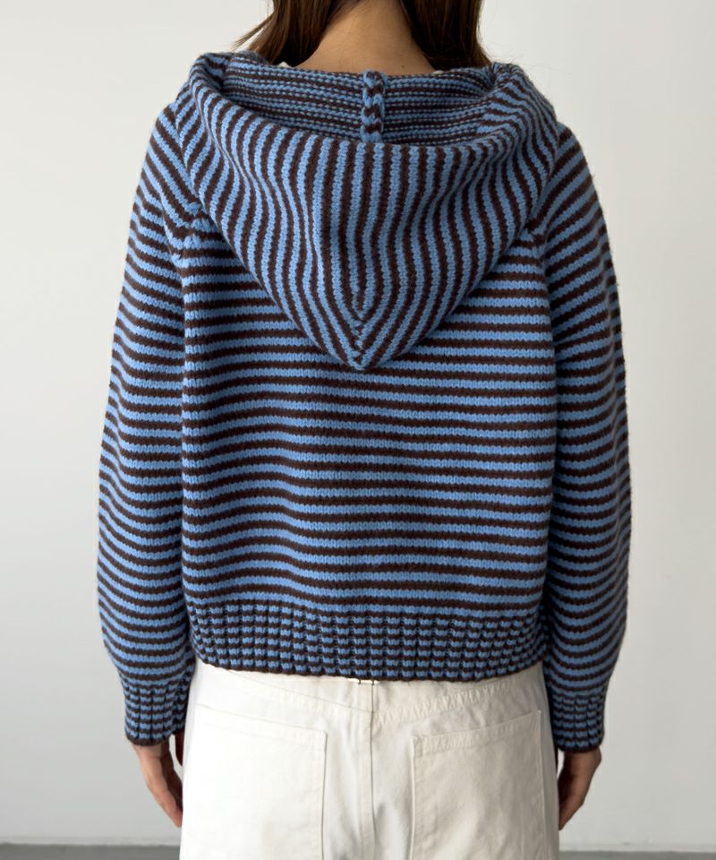 ハンドメイド　ニットパーカー Lakey ParkボーダーZIPニットパーカー | CANAL JEAN（キャナルジーン