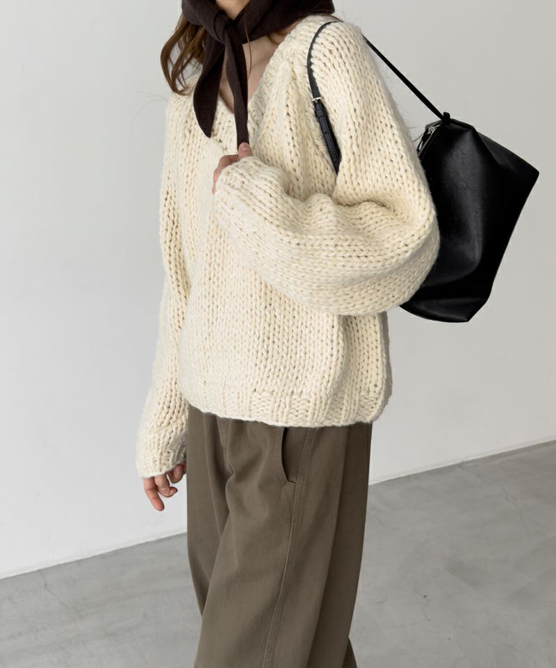 canaljean キャナルジーン エルマール　ウール混ローゲージカーディガン CANAL JEAN（キャナルジーン） カーディガン El mar ウール混