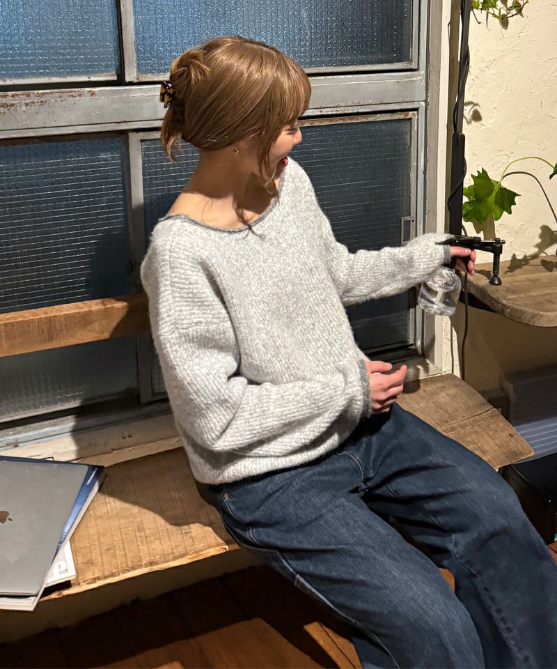 CANAL JEAN（キャナルジーン）の「El mar MIXヤーンブロッキングニット